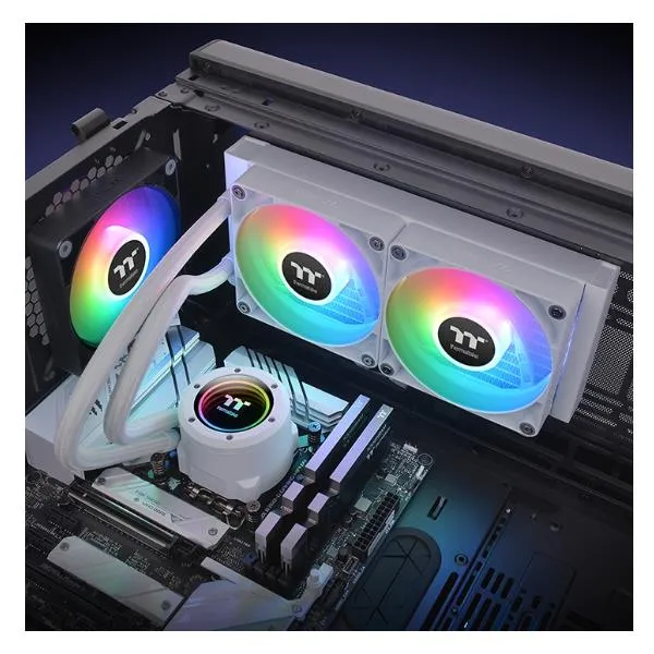 Thermaltake TH240 V2 Argb Sync CPU Liquid Cooler Snow Edition CL-W364-PL12SW-A - immagine 1