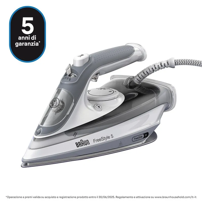 Braun Ferro da stiro a vapore FreeStyle 5 SI5078GY Grigio - immagine 1