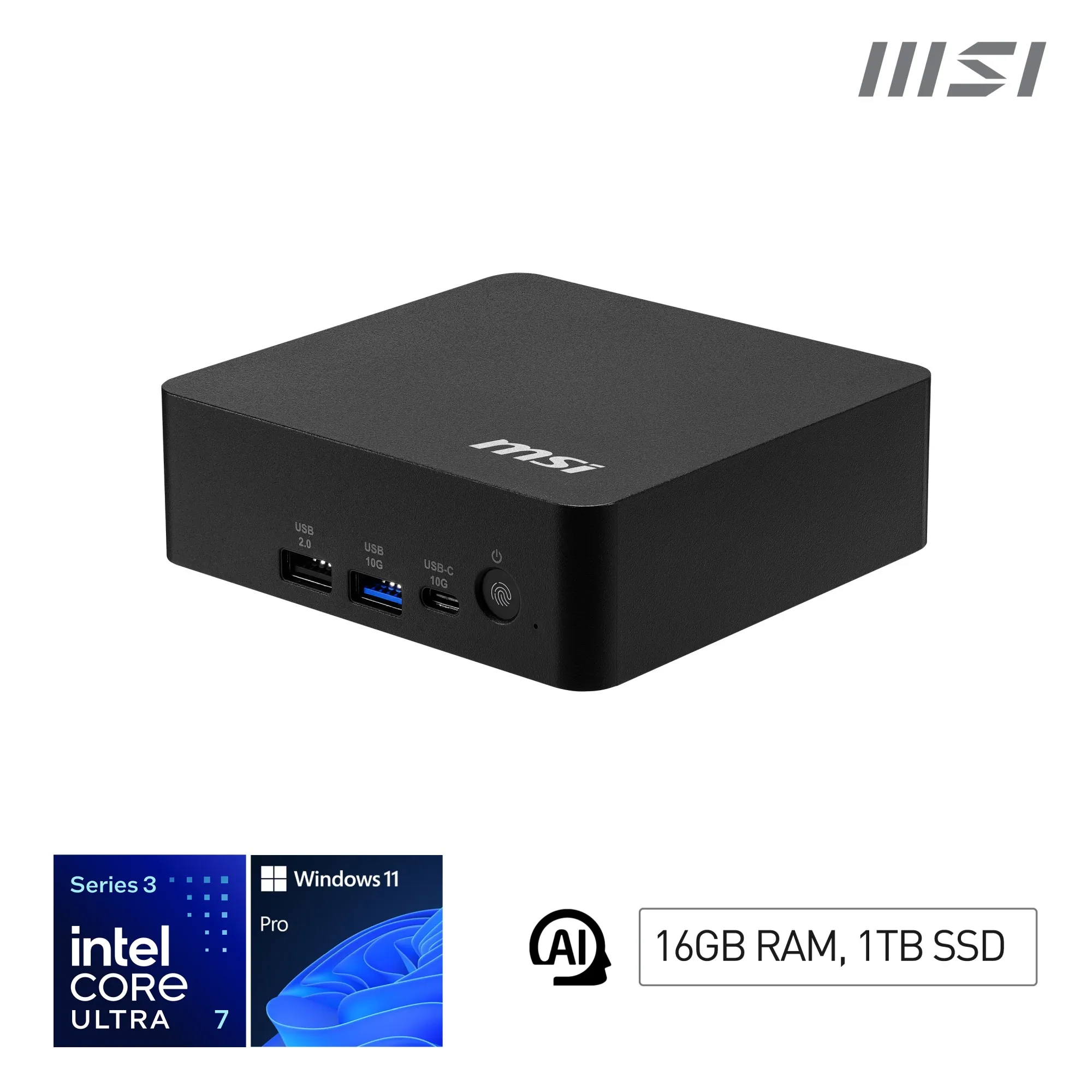 Pc Msi Cubi Nuc U7 3 16G 1Tb W11P U7-355 Ssd M.2 Ddr5 Wifi7 Vesa - immagine 1