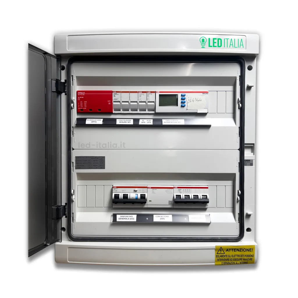 Quadro Ac Trifase 15Kw - 25A 400V - Ip65 36 Moduli - Int. Magnetotermico Diff. + Scar. + Entra/Esci + Sgancio + Portafusibili Cei-021 Abb / Dehn - immagine 1