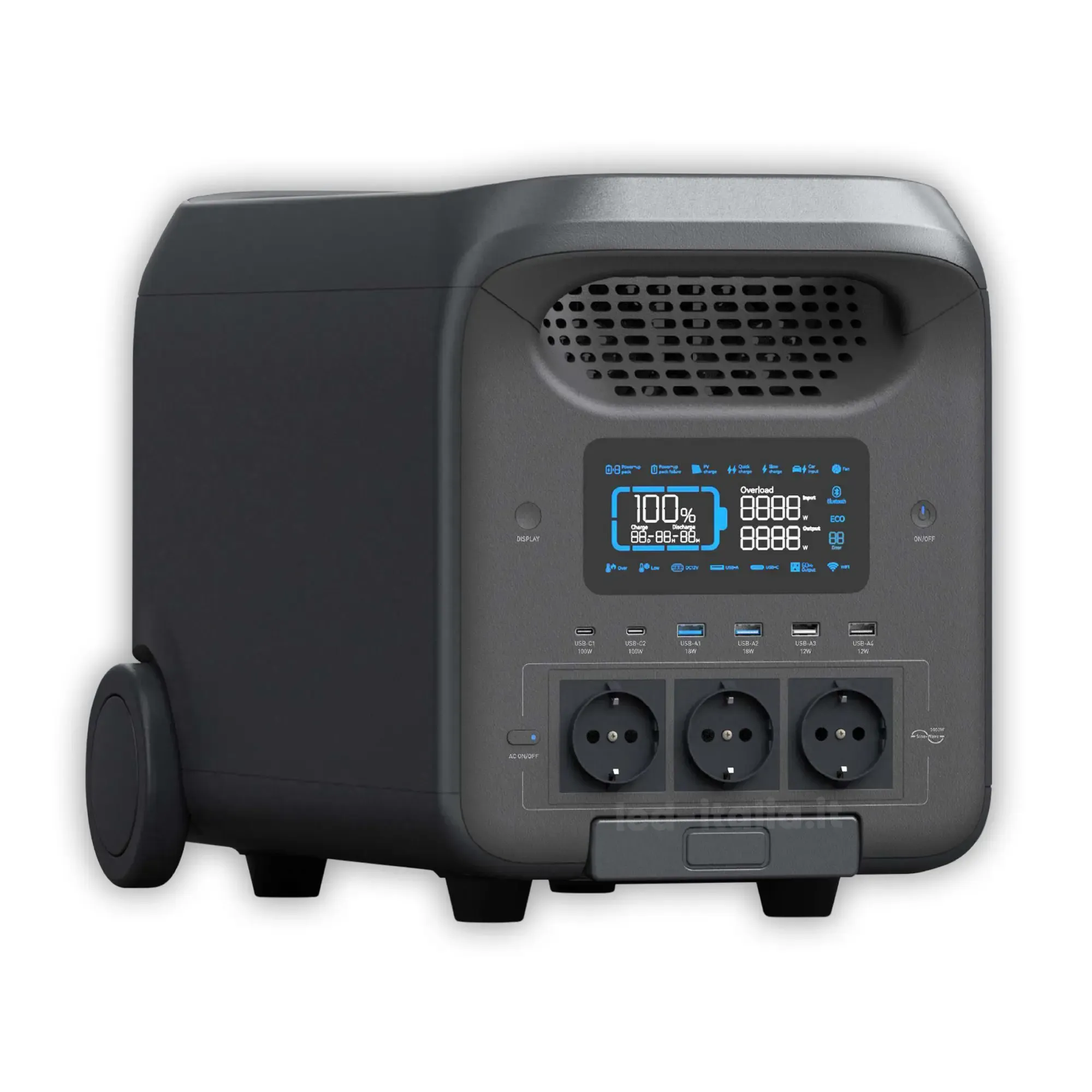 Power Station 3000W 2560Wh Lifepo4 Ups Ricarica Solare E App Wifi - immagine 1