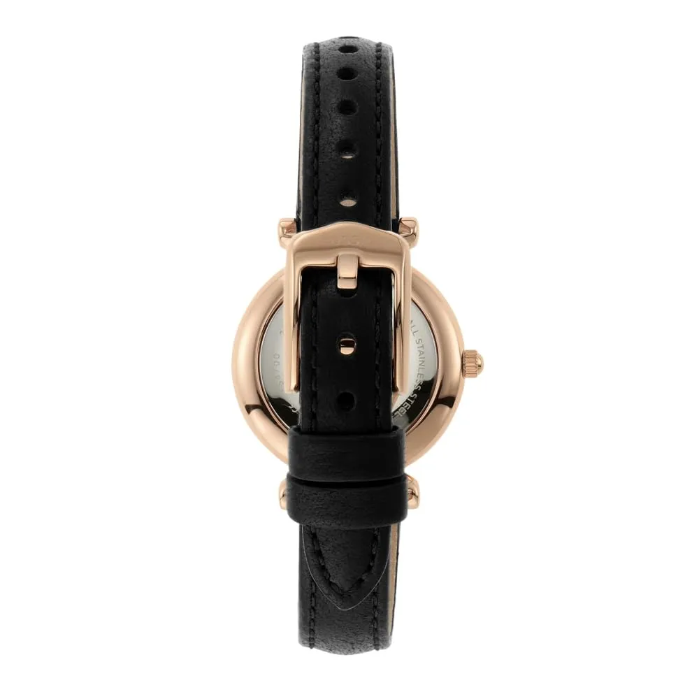 Fossil Orologio Carlie da donna, Movimento al quarzo a tre lancette con cinturino in pelle, Nero - immagine 4