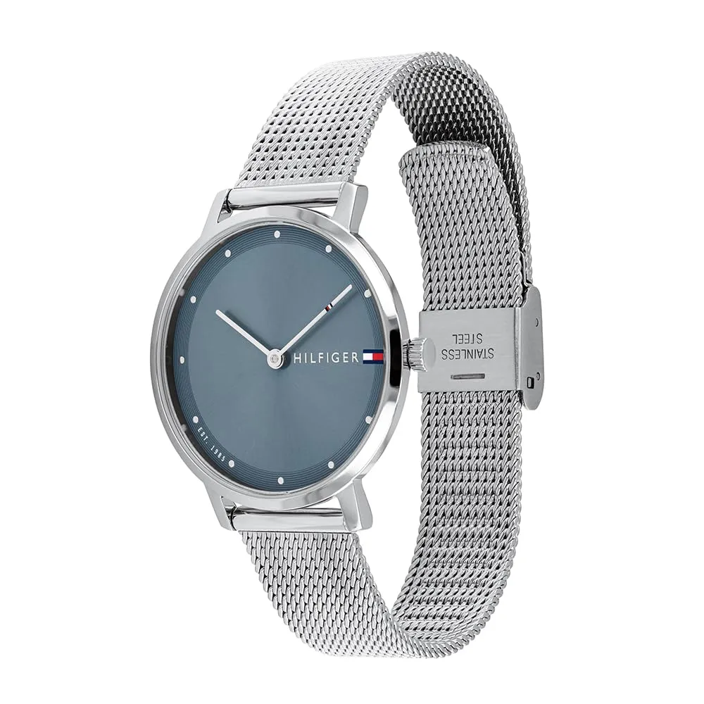 Tommy Hilfiger Orologio Con Movimento Al Quarzo A Due Lancette da Donna con Cinturino in Maglia Metallica in Acciaio Inossidabile Argentato - 1782149 - immagine 2