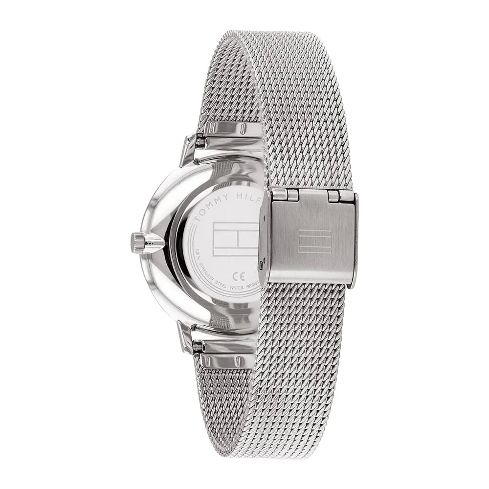 Tommy Hilfiger Orologio Con Movimento Al Quarzo A Due Lancette da Donna con Cinturino in Maglia Metallica in Acciaio Inossidabile Argentato - 1782149 - immagine 3