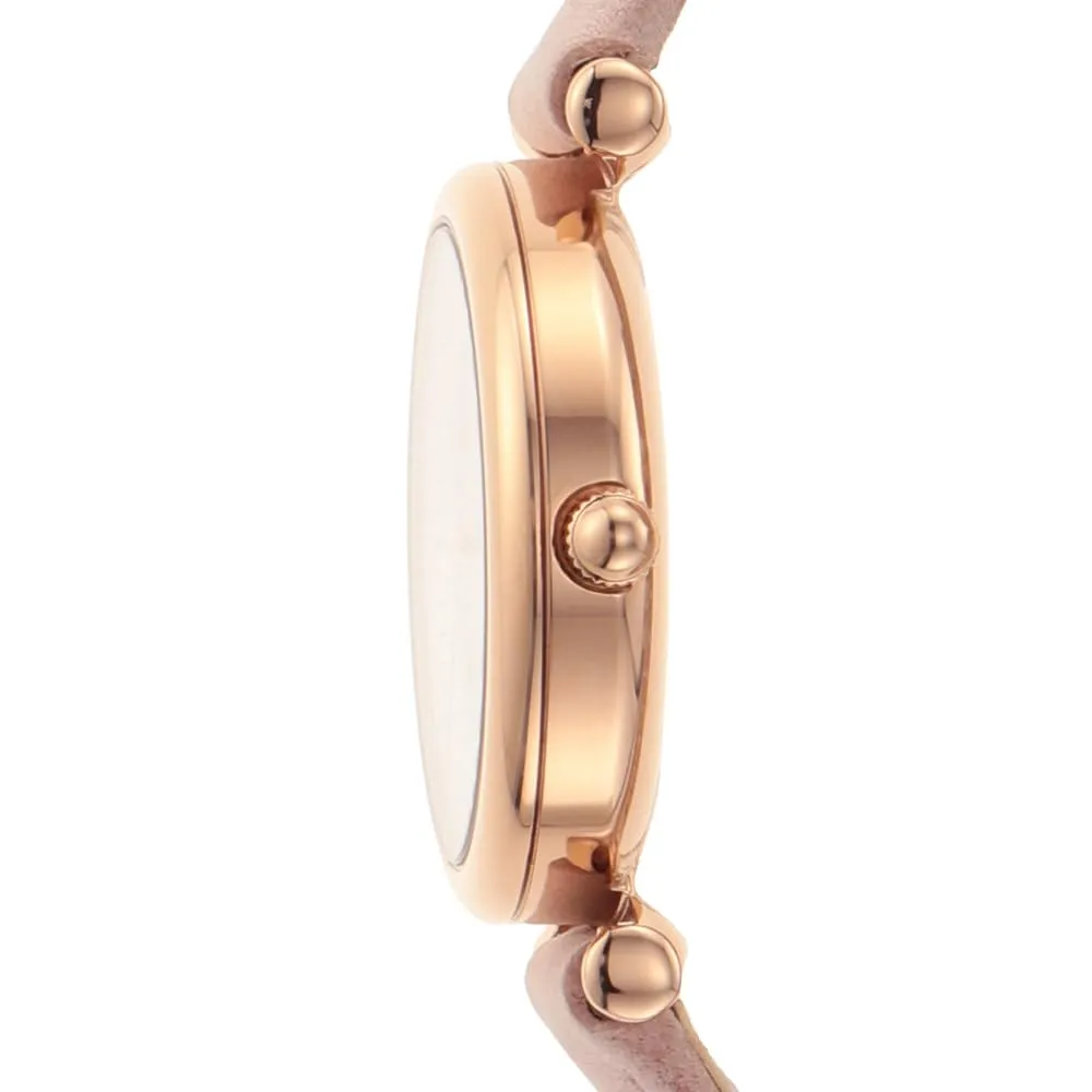 Fossil Orologio Carlie da donna, Movimento al quarzo a tre lancette con cinturino in pelle, Rosa Chiaro - immagine 3