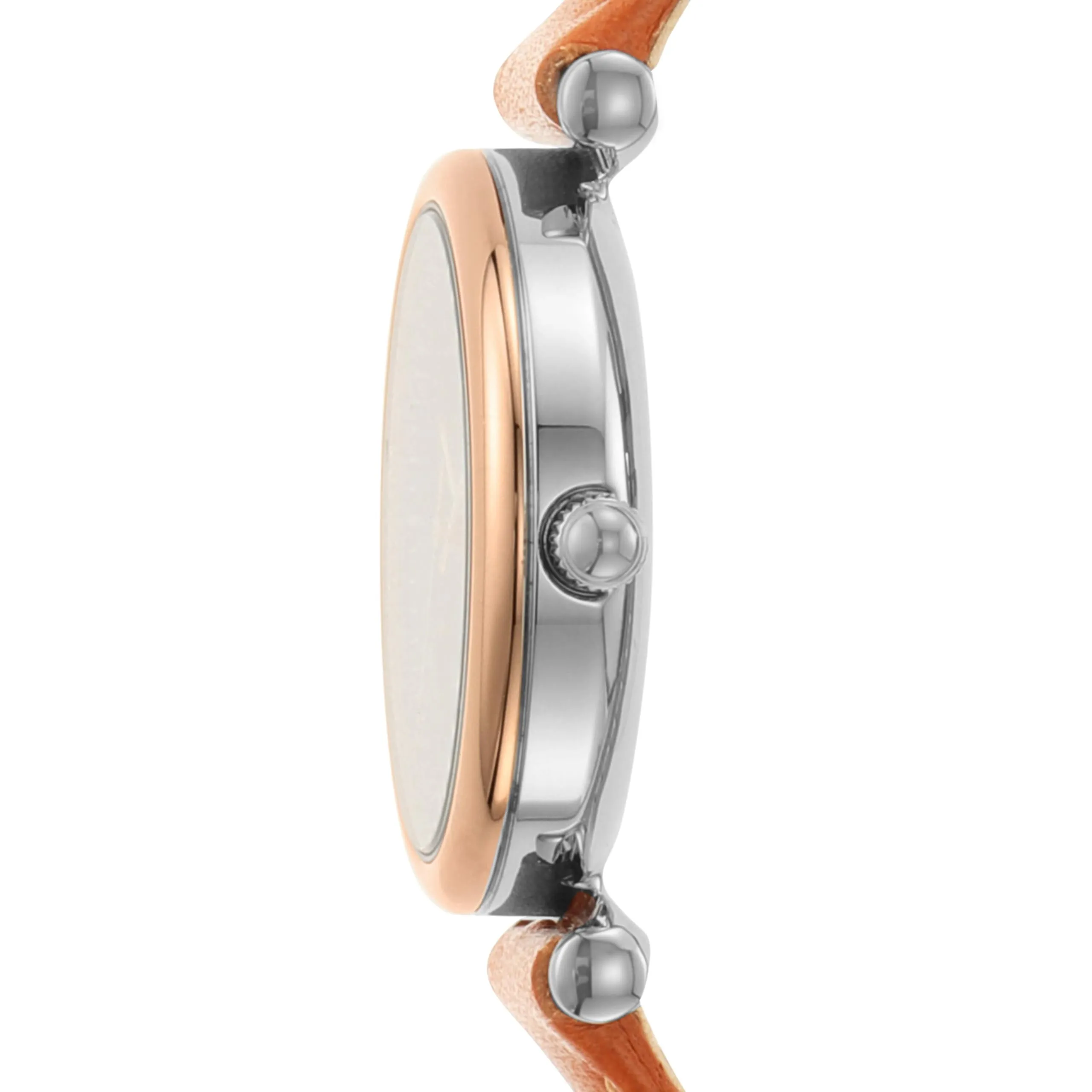 Fossil Orologio Carlie da donna, Movimento al quarzo a tre lancette con cinturino in pelle, Marrone chiaro - immagine 3