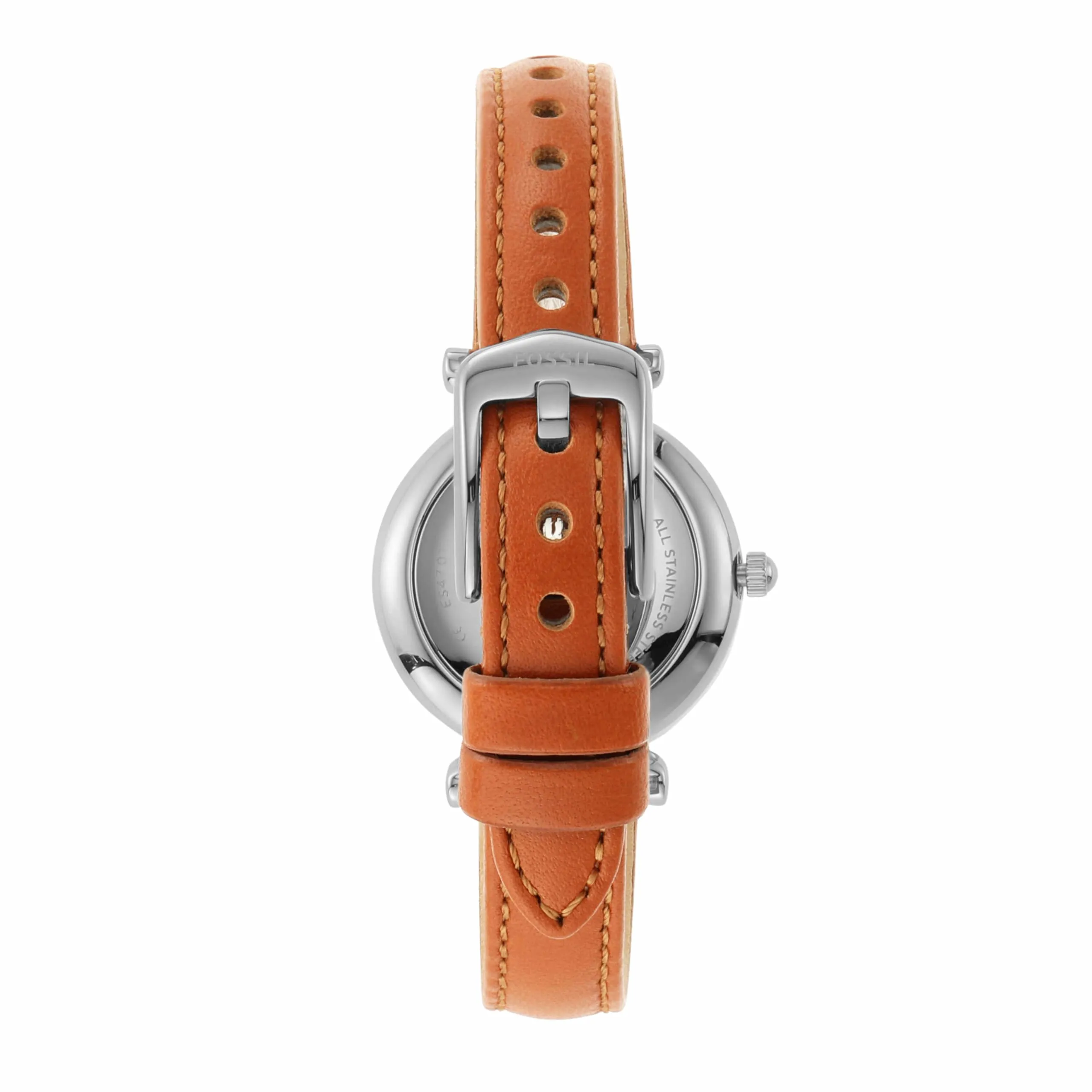 Fossil Orologio Carlie da donna, Movimento al quarzo a tre lancette con cinturino in pelle, Marrone chiaro - immagine 4