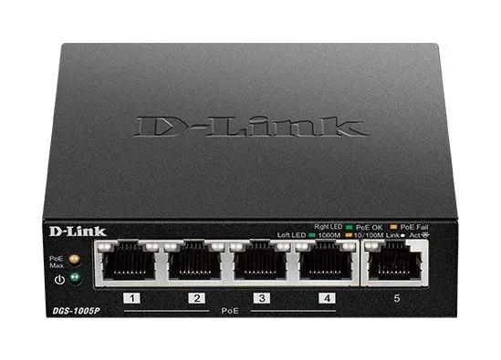 D-Link 5-PORT Desktop Gigabit Poe+ Switch DGS-1005P/E - immagine 1