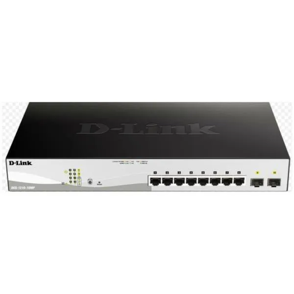 D-Link 8-PORT Poe+smart Managed SWITCH+2 Sfp Budget 130W DGS-1210-10MP/E - immagine 1