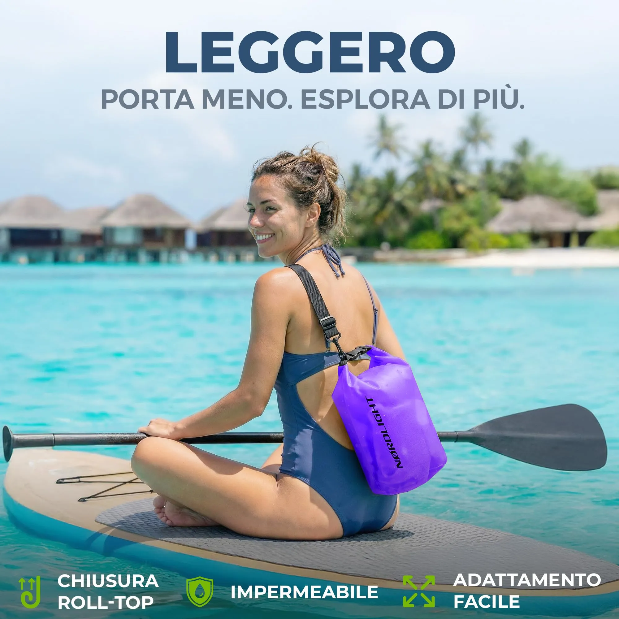 Nordlight Dry Bag Sacca Impermeabile Borsa Stagna Zaino Mare - immagine 4