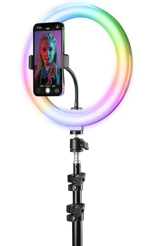 Cellularline Selfie Ring Pro Multicolor Universale - immagine 1