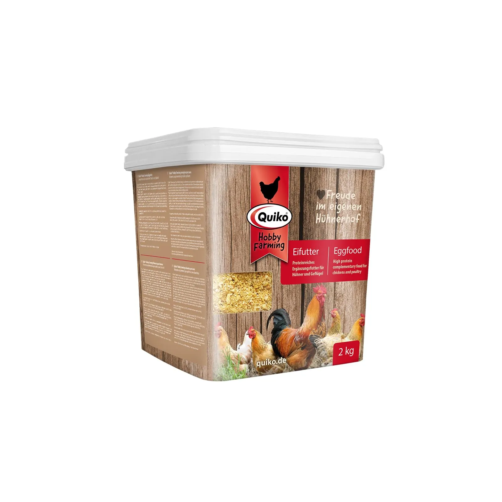 Quiko Hobby Farming Mangime per Uova Pollo 2 kg - Mangime concentrato e condizionato ricco di proteine per polli, quaglie e pollame come le galline ovaiole - Con vitamine e miele - immagine 1