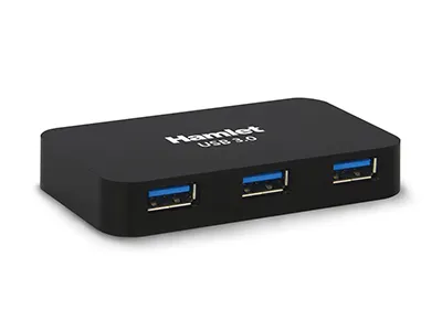 Hamlet - Xhub430bk Hamlet Hub usb 3.0 a 4 porte 5 Gbps - immagine 1