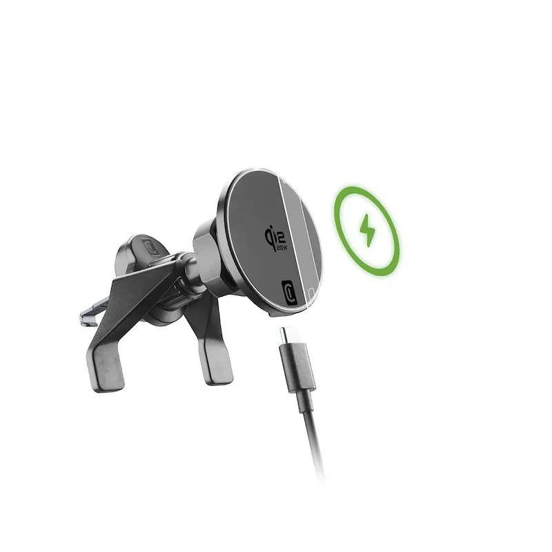 Cellularline Caricabatterie car MAG HOLDER QI2 25W Magqi25holderventk - immagine 1
