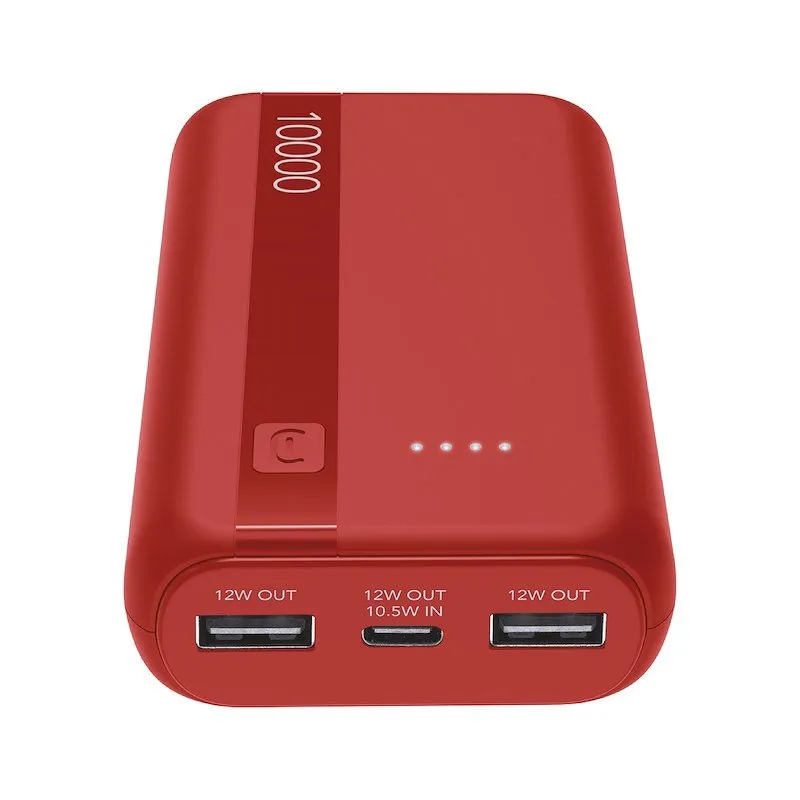 Cellularline Power Bank Essential 10000 Rosso - immagine 1