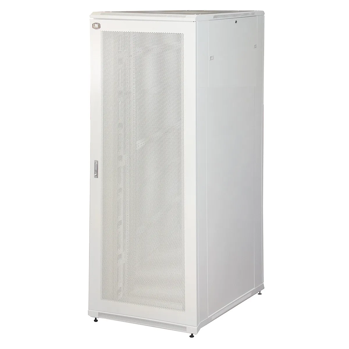 Armadio Rack 19 42U (A)2055 (L)800 (P)1000 Porta Traforata Colore Grigio Con Guidacavi Laterale - immagine 1
