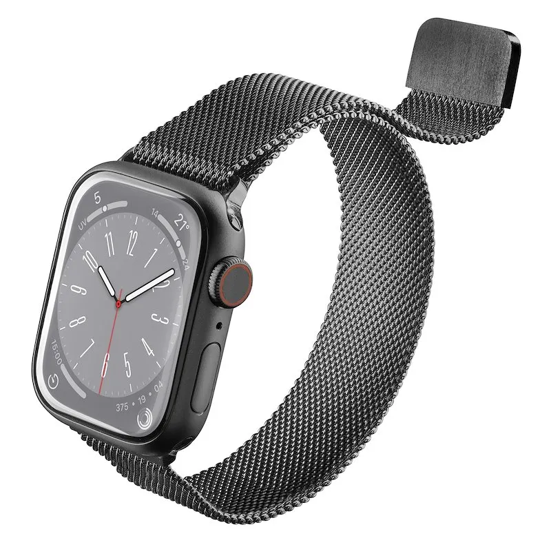Cellularline Cinturino per Apple Watch 40mm maglia Milanese Nero - immagine 1