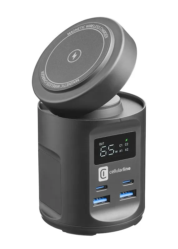 Cellularline Caricabatteria Wireless Hub Magsafe MAGSFHUBWIR4PD65WK Nero - immagine 1