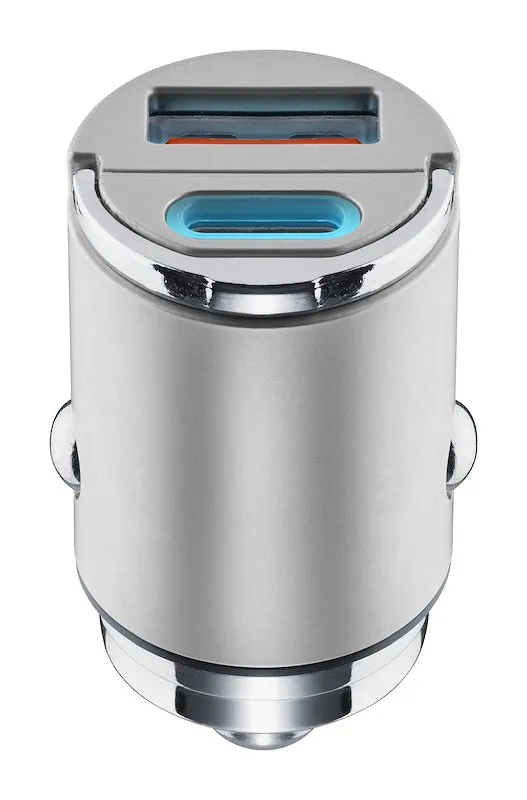 Cellularline Caricabatterie Auto CBRMINIUSB2PD30WD Grigio - immagine 1