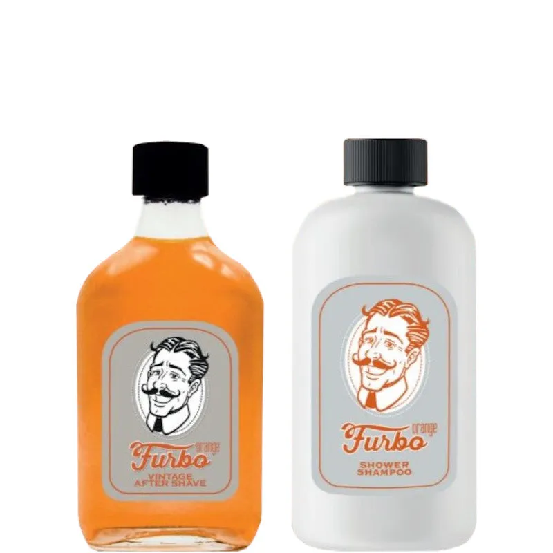 Furbo Lozione Dopobarba + Shower Shampoo Vintage Orange Confezione 200 ML Lozione Dopobarba + 500 ML Shower Shampoo - 200 ML Lozione Dopobarba + 500 ML Shower Shampoo - immagine 1