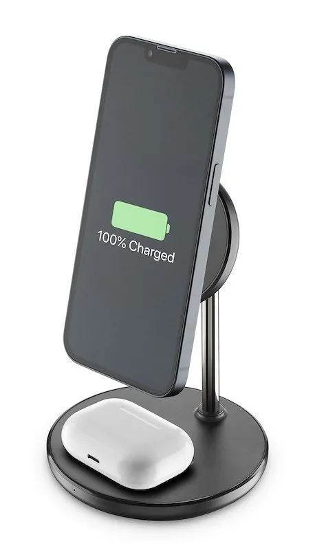 Cellularline wireless charger iPhone Magsf2in1wirk nero - immagine 1
