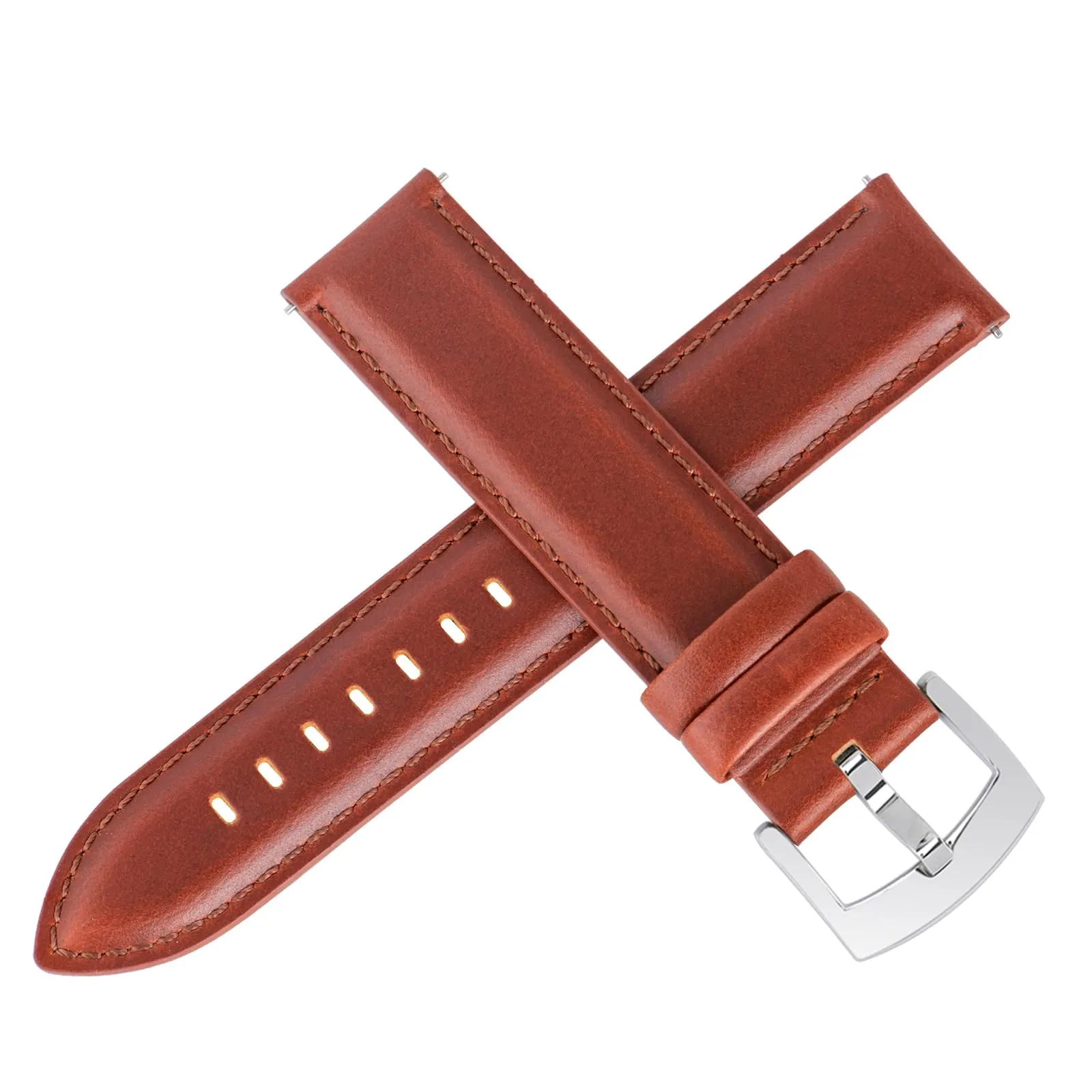 OTTOODY Cinturini Orologio in Pelle a Sgancio Rapido 18mm 19mm 20mm 21mm 22mm, Eleganti Cinturini per Orologi in Pelle a Grana Superiore Cinturino di Ricambio per Uomini Donne, Orologio e Smartwatch - immagine 2