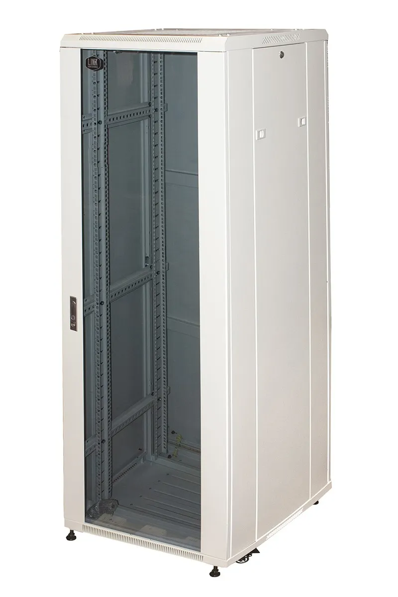 Armadio Rack 19 Per Reti 37U (A)1770 (L)600 (P)800 Colore Grigio Porta Vetro - immagine 1