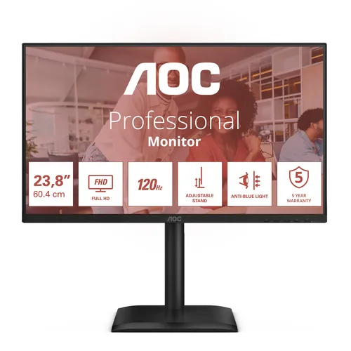 Aoc Monitor 23,8 LED Ips FHD 16:9 4MS 300 Cdm, Pivot, Usb-C, DP/Hdmi, Multimediale 24e4cv - immagine 1