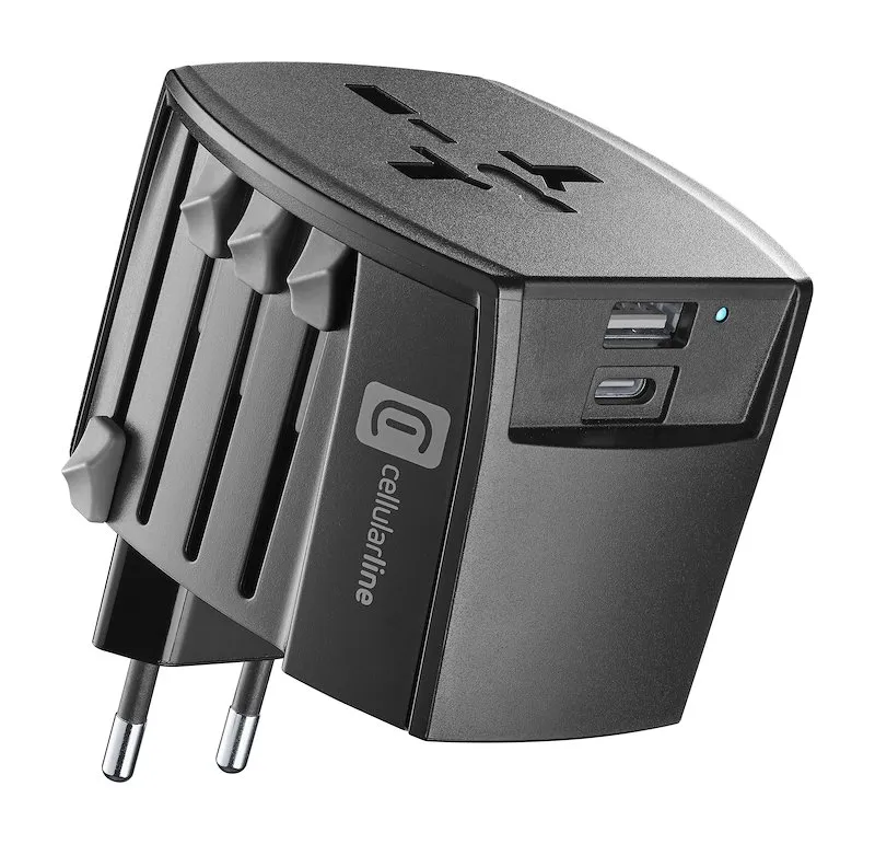 Cellularline Caricabatterie Universale WTACHARGER20WK Nero - immagine 1