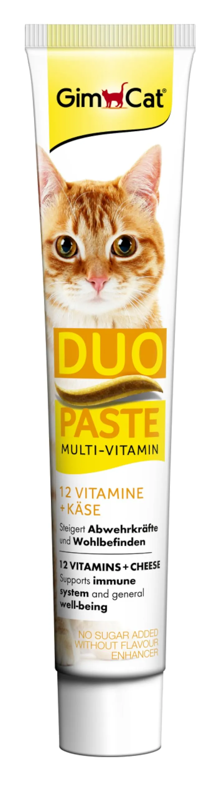GimCat Duo Pasta Multi-Vitamin al formaggio, Vitamine preziose per rinforzare le difese e migliorare il benessere, 1 tubetto, 1 x 50 g - immagine 1