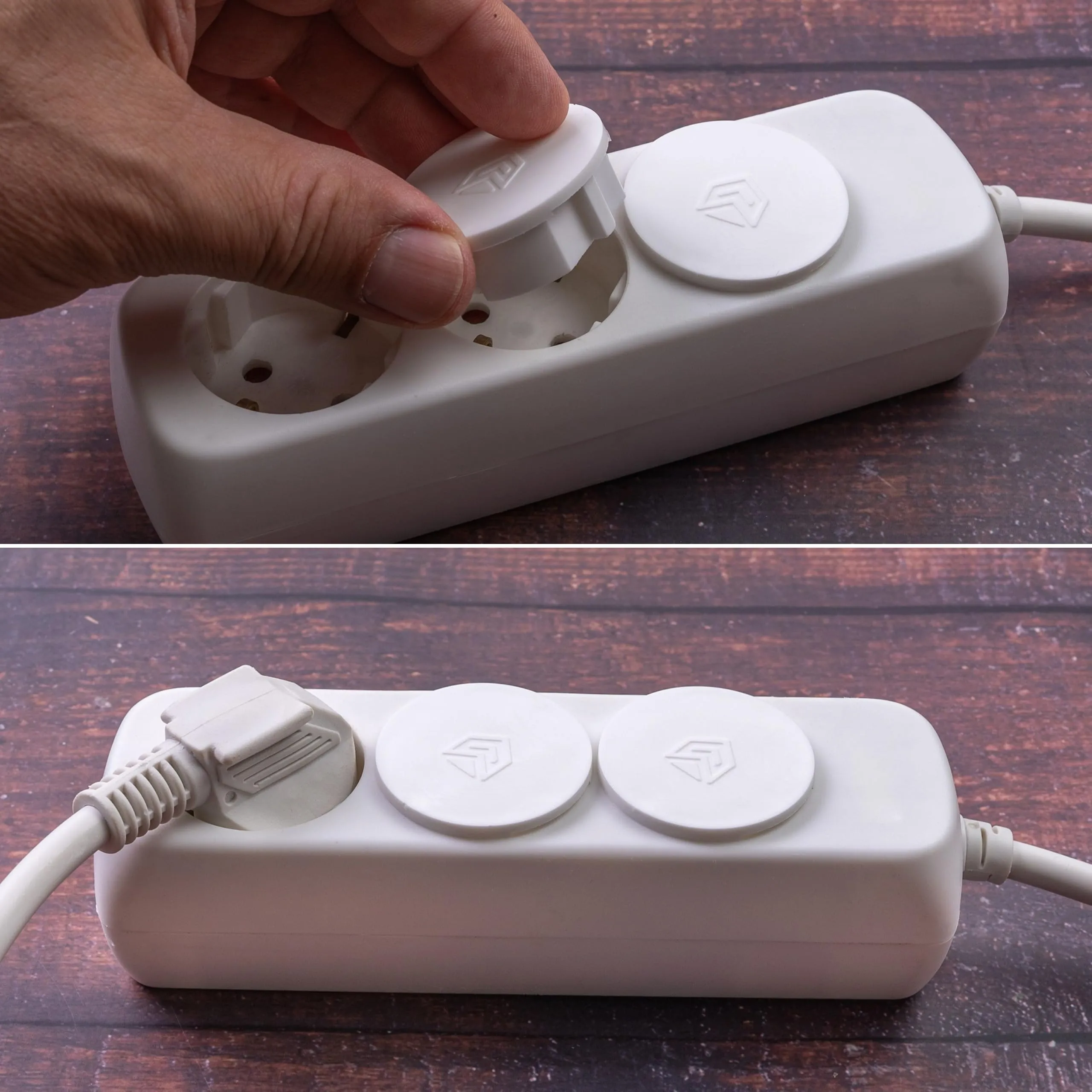 Coperchio per presa di corrente, 2 pezzi, in bianco, protezione della presa di corrente contro la polvere e gli spruzzi d'acqua, per outlet SchuKo tipo F, tappo di copertura per striscia di socket - immagine 6