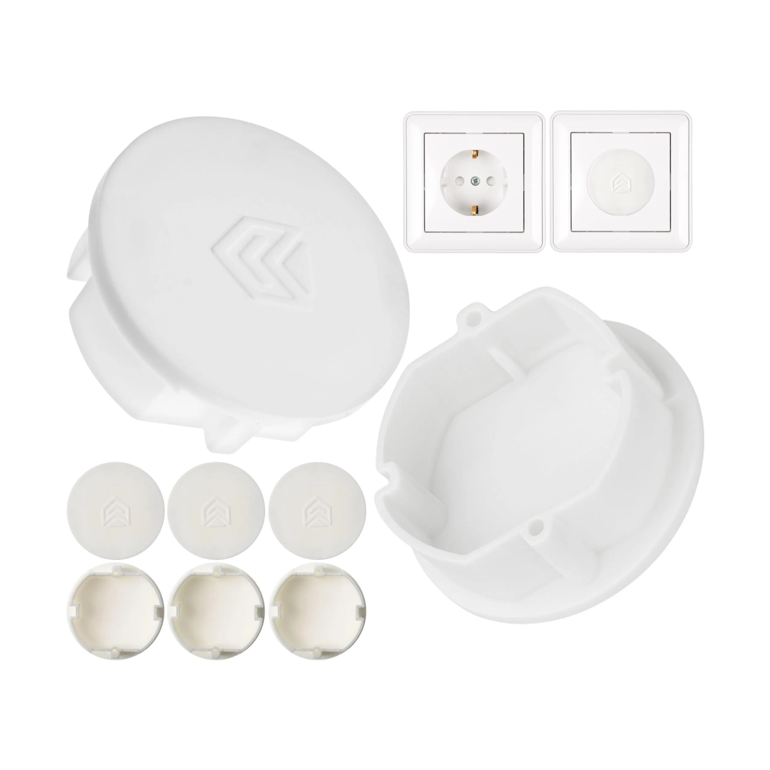 Coperchio per presa di corrente, 8 pezzi, in bianco, protezione della presa di corrente contro la polvere e gli spruzzi d'acqua, per outlet SchuKo tipo F, tappo di copertura per striscia di socket - immagine 1