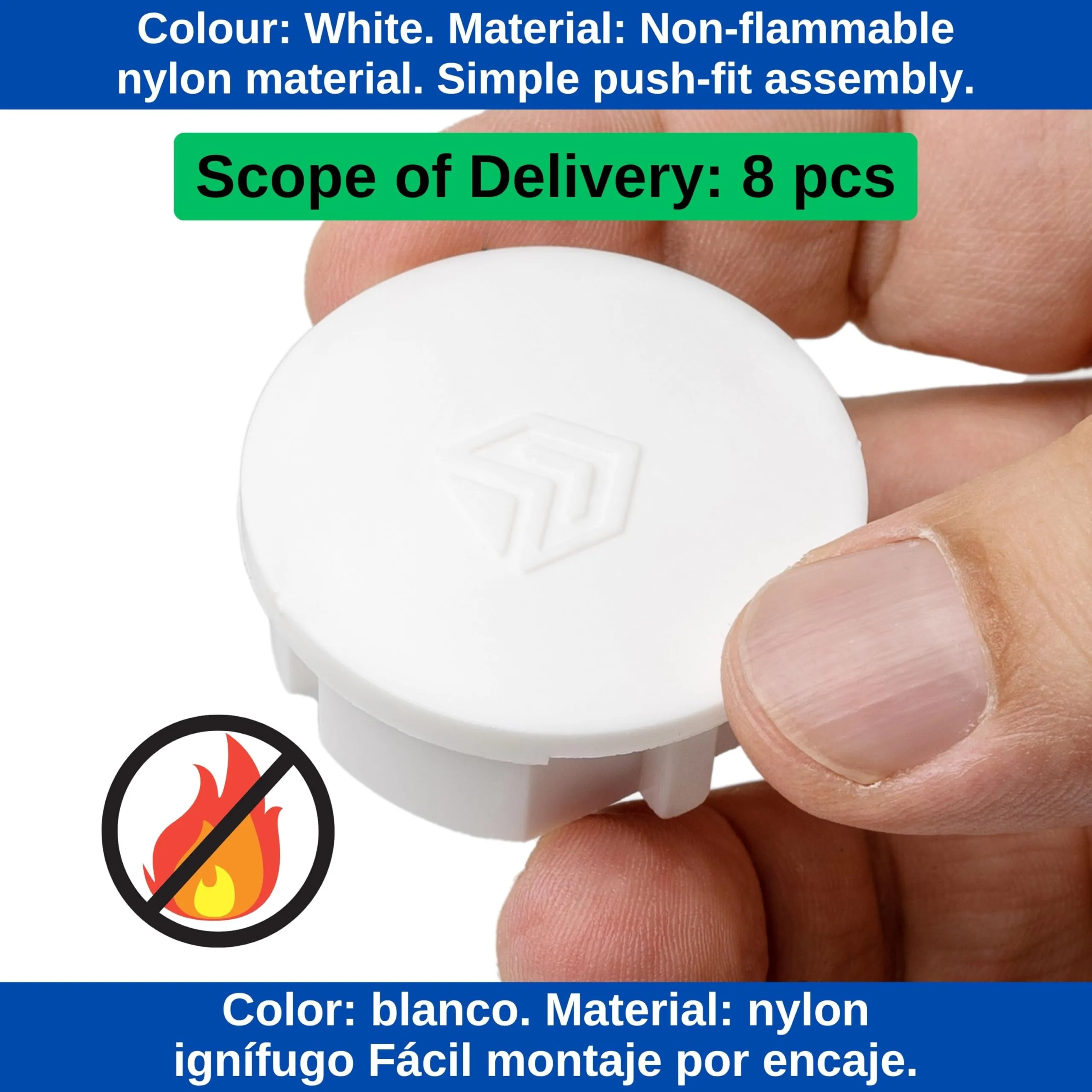 Coperchio per presa di corrente, 8 pezzi, in bianco, protezione della presa di corrente contro la polvere e gli spruzzi d'acqua, per outlet SchuKo tipo F, tappo di copertura per striscia di socket - immagine 3
