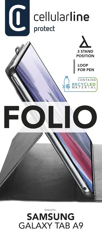 Cellularline Custodia Galaxy Tab A9 Foliogtaba987k Nero - immagine 1