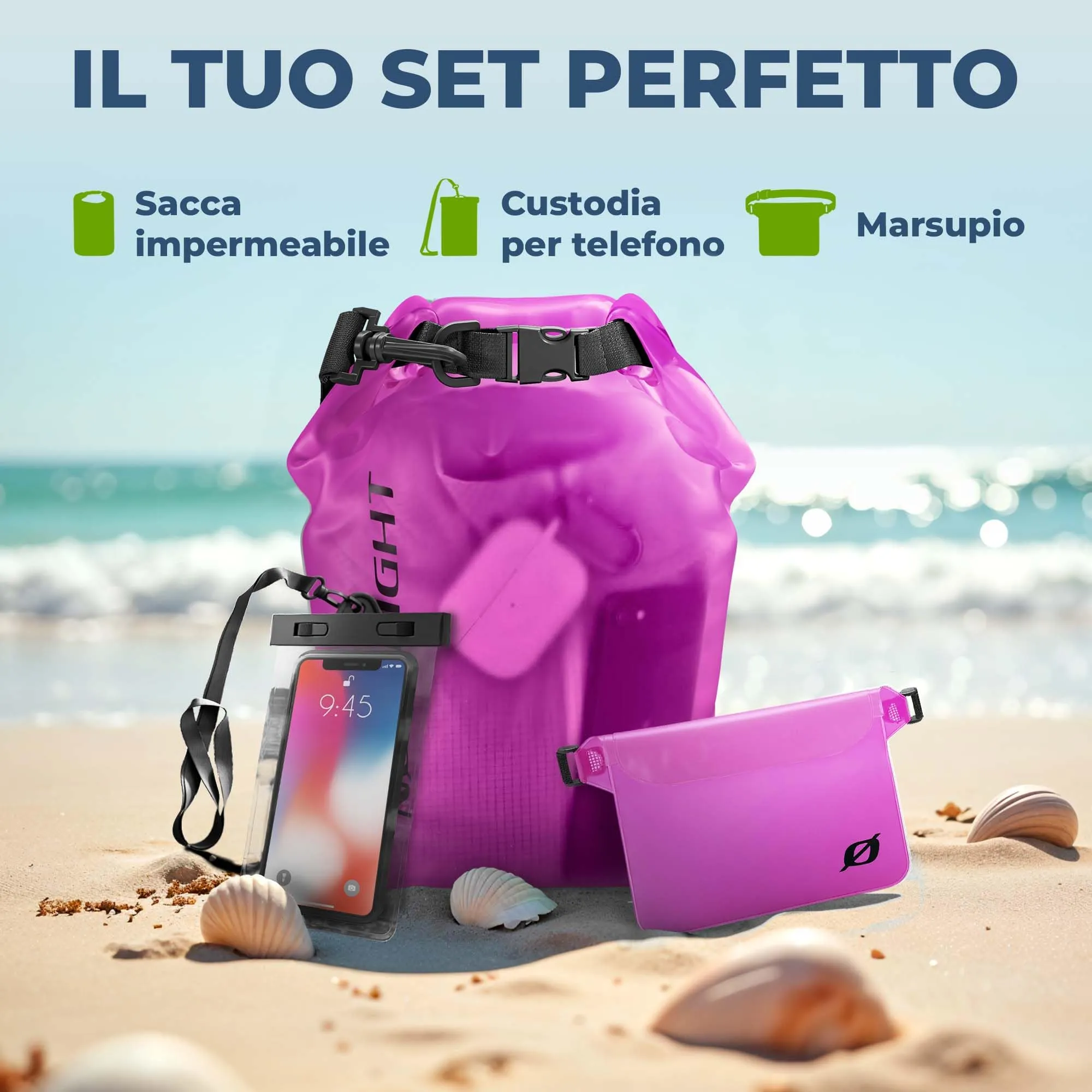 Nordlight Dry Bag Sacca Impermeabile Borsa Stagna Zaino Mare - immagine 2