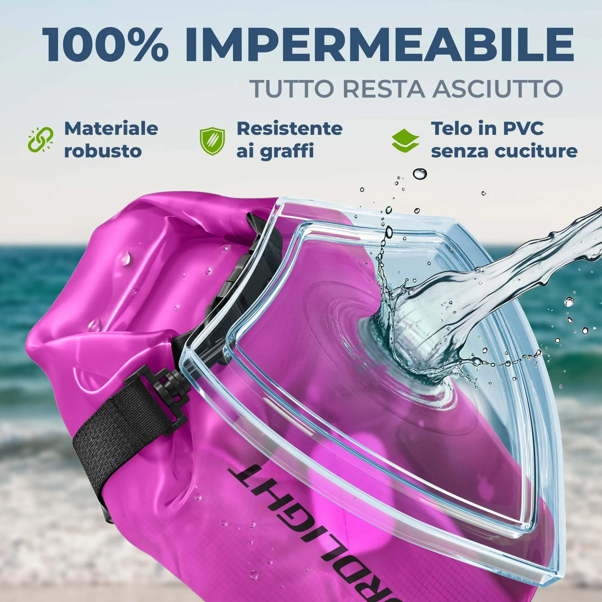 Nordlight Dry Bag Sacca Impermeabile Borsa Stagna Zaino Mare - immagine 5