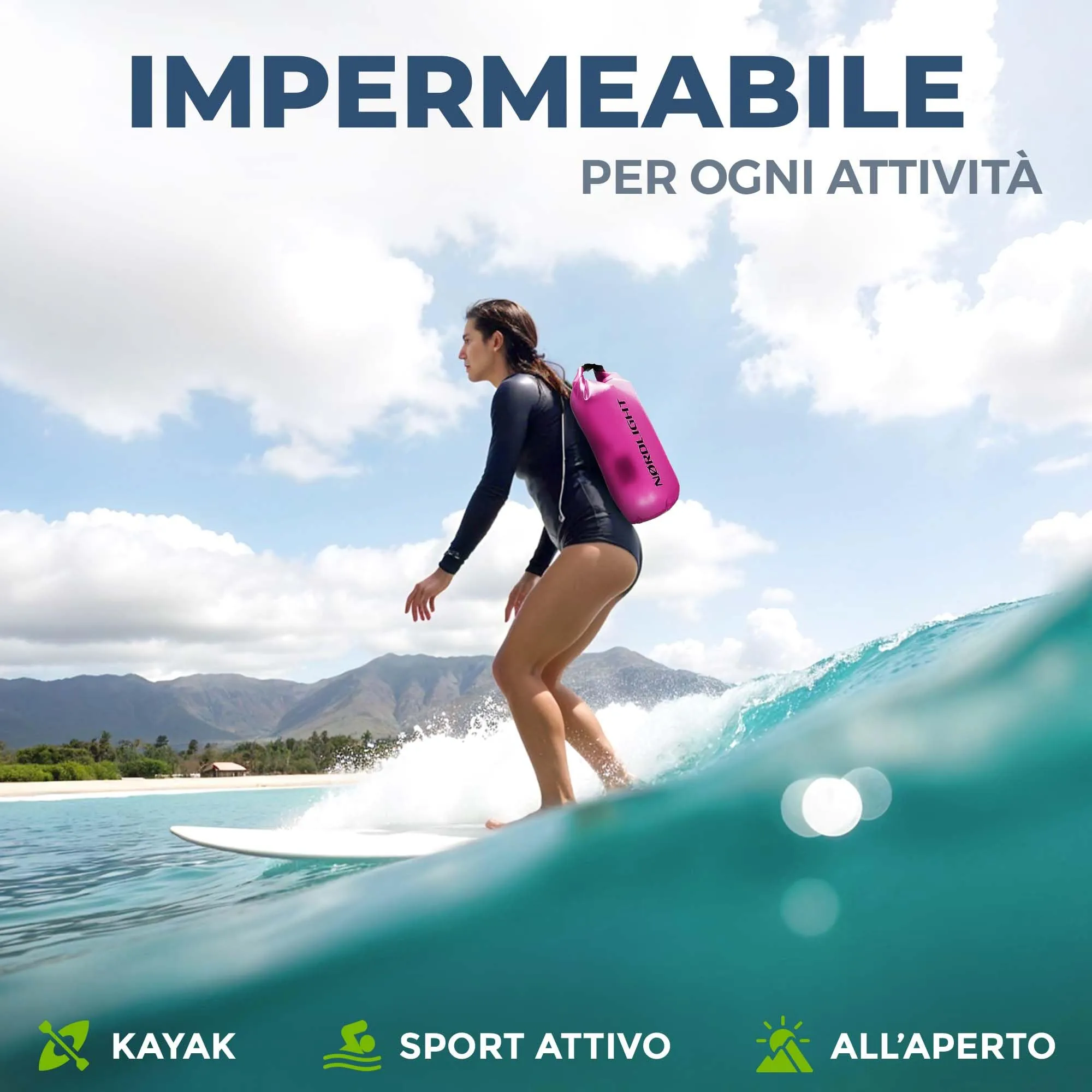 Nordlight Dry Bag Sacca Impermeabile Borsa Stagna Zaino Mare - immagine 9