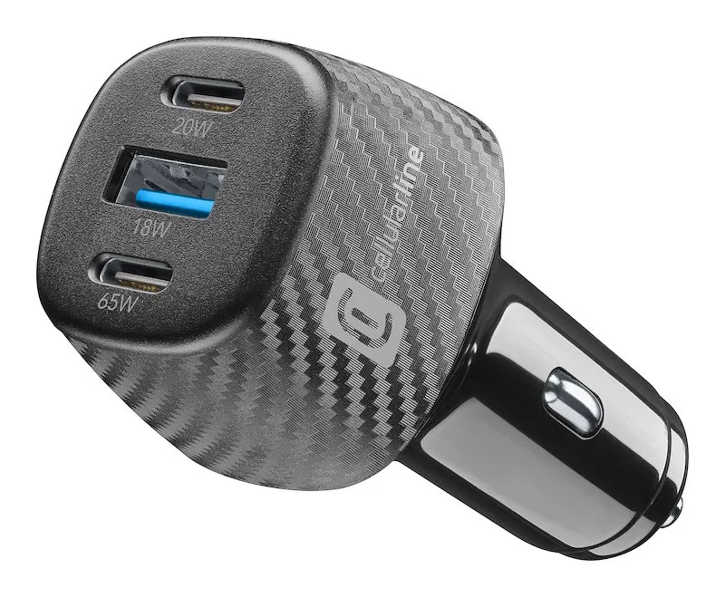 Cellularline Caricabatterie Multipower da Auto 103W Cbrusb3pd103wk Nero - immagine 1