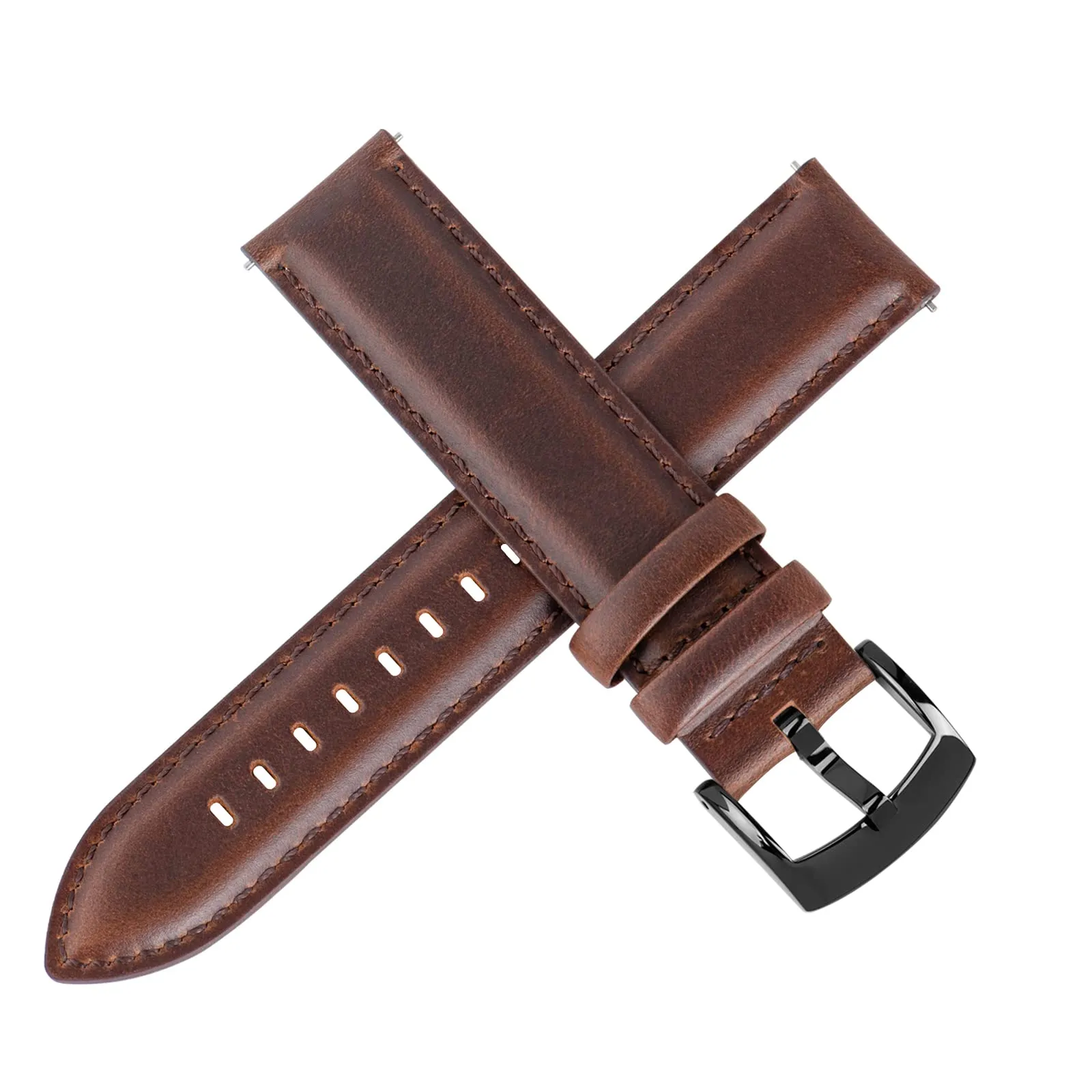 OTTOODY Cinturini Orologio in Pelle a Sgancio Rapido 18mm 19mm 20mm 21mm 22mm, Eleganti Cinturini per Orologi in Pelle a Grana Superiore Cinturino di Ricambio per Uomini Donne, Orologio e Smartwatch - immagine 2
