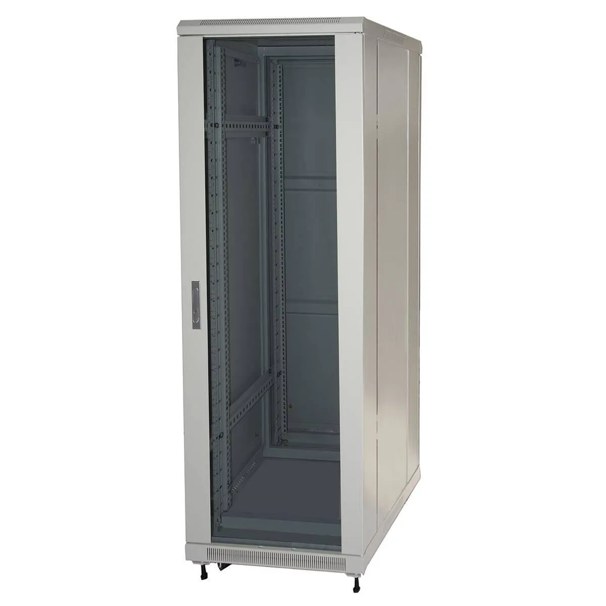 ARMADIO RACK 19 42U (A)2055 (L)600 (P)1000 COLORE GRIGIO PORTA VETRO - immagine 1