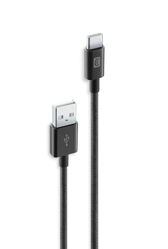 Cellularline Cavo telato USB to USB-C 150 cm Usbdatabratoc15k Nero - immagine 1
