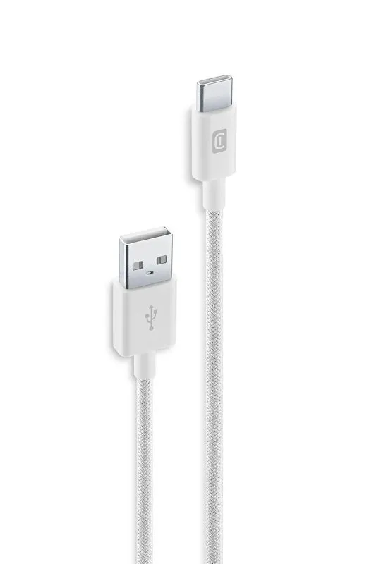 Cellularline Cavo telato USB to USB-C 150 cm Usbdatabratoc15w Bianco - immagine 1