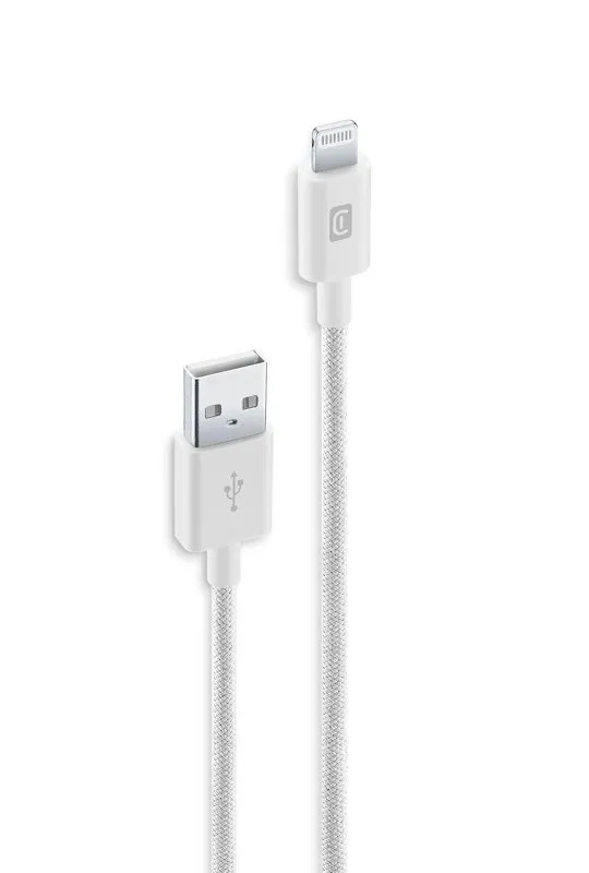 Cellularline Cavo Telato USB to LIGHTNING 150 cm Usbdatabratol15w Bianco - immagine 1