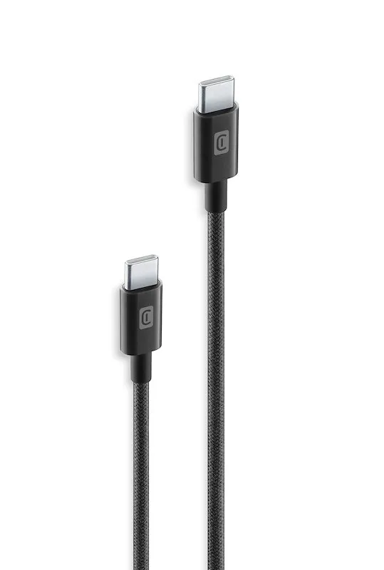 Cellularline Cavo Telato USB-C to USB-C 60 cm Usbdatabrctoc06k Nero - immagine 1