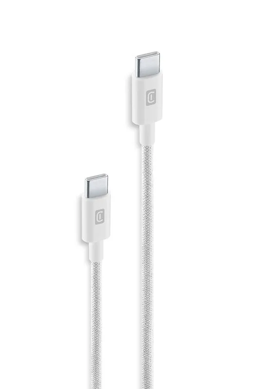Cellularline Cavo Telato 250 cm USB-C to USB-C USBDATABRCTOC25W Bianco - immagine 1