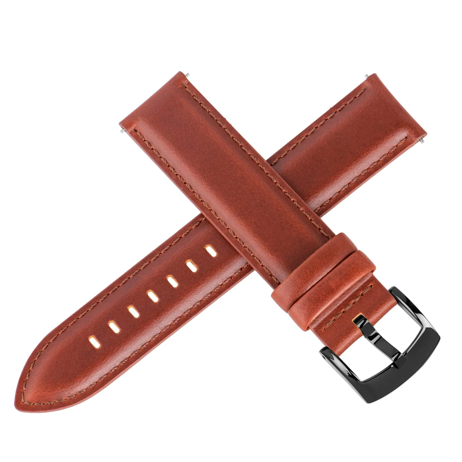 OTTOODY Cinturini Orologio in Pelle a Sgancio Rapido 18mm 19mm 20mm 21mm 22mm, Eleganti Cinturini per Orologi in Pelle a Grana Superiore Cinturino di Ricambio per Uomini Donne, Orologio e Smartwatch - immagine 2