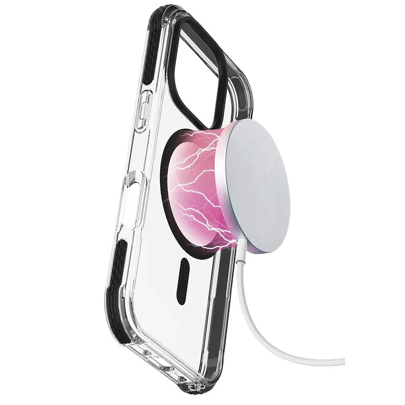 Cellularline Custodia iPhone 16 Pro Max Tetra Force Strong Guard Magsafe Trasparente / Nero - immagine 1