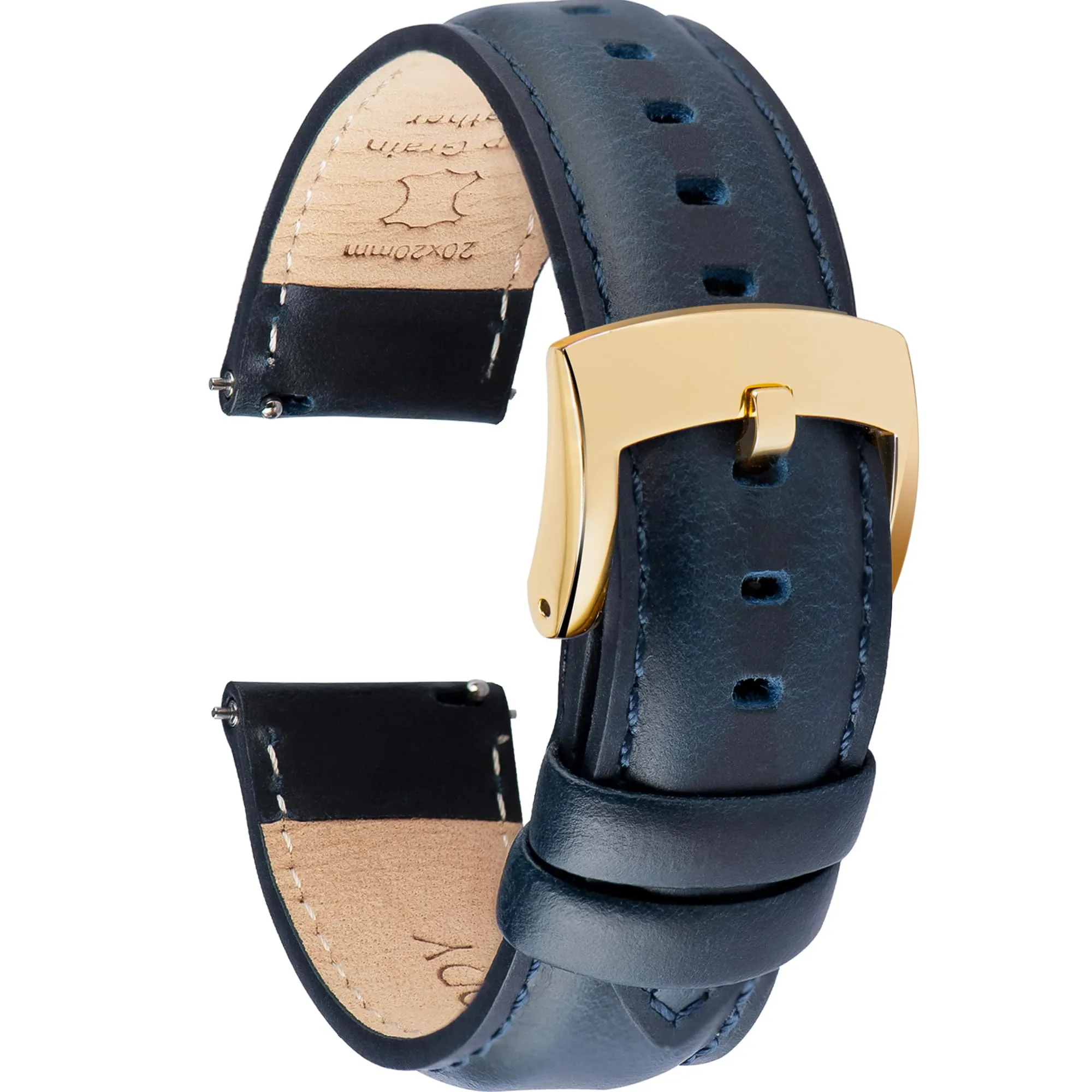 OTTOODY Cinturini Orologio in Pelle a Sgancio Rapido 18mm 19mm 20mm 21mm 22mm, Eleganti Cinturini per Orologi in Pelle a Grana Superiore Cinturino di Ricambio per Uomini Donne, Orologio e Smartwatch - immagine 1