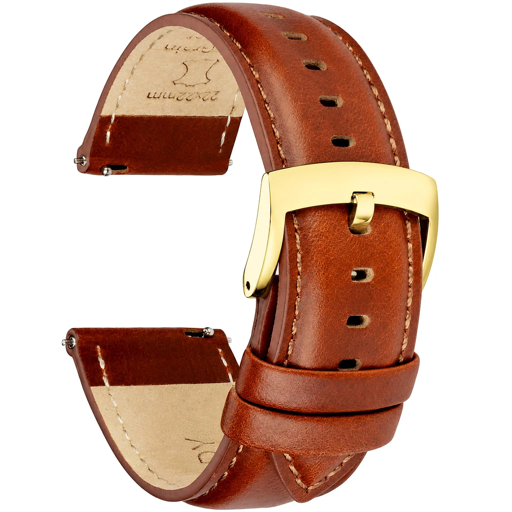OTTOODY Cinturini Orologio in Pelle a Sgancio Rapido 18mm 19mm 20mm 21mm 22mm, Eleganti Cinturini per Orologi in Pelle a Grana Superiore Cinturino di Ricambio per Uomini Donne, Orologio e Smartwatch - immagine 1