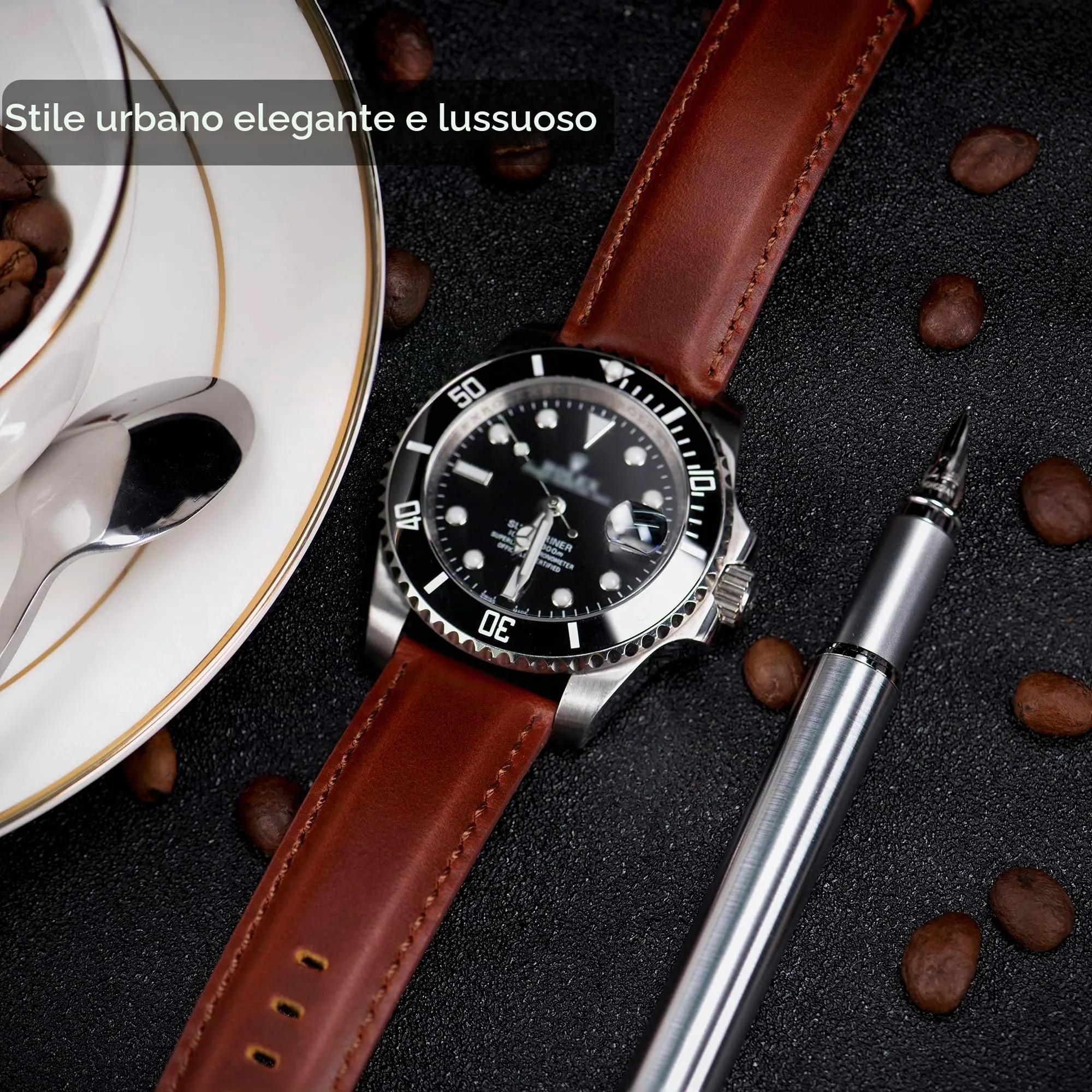 OTTOODY Cinturini Orologio in Pelle a Sgancio Rapido 18mm 19mm 20mm 21mm 22mm, Eleganti Cinturini per Orologi in Pelle a Grana Superiore Cinturino di Ricambio per Uomini Donne, Orologio e Smartwatch - immagine 6